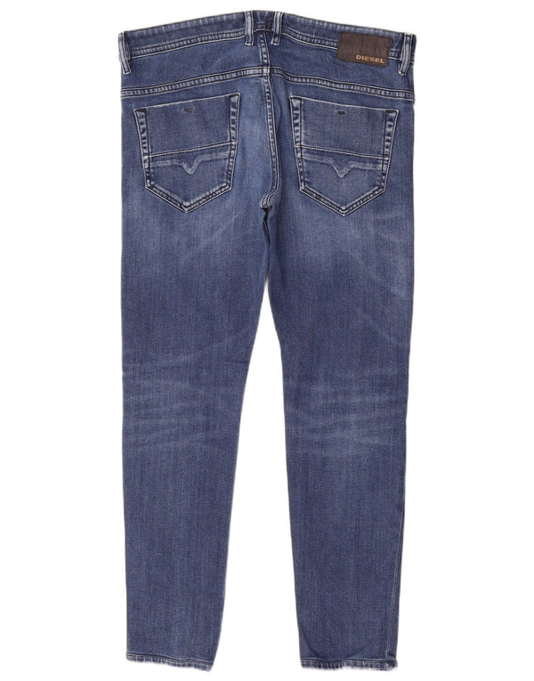 Diesel Mens Slim Jeans W34 L29 Azul Algodão