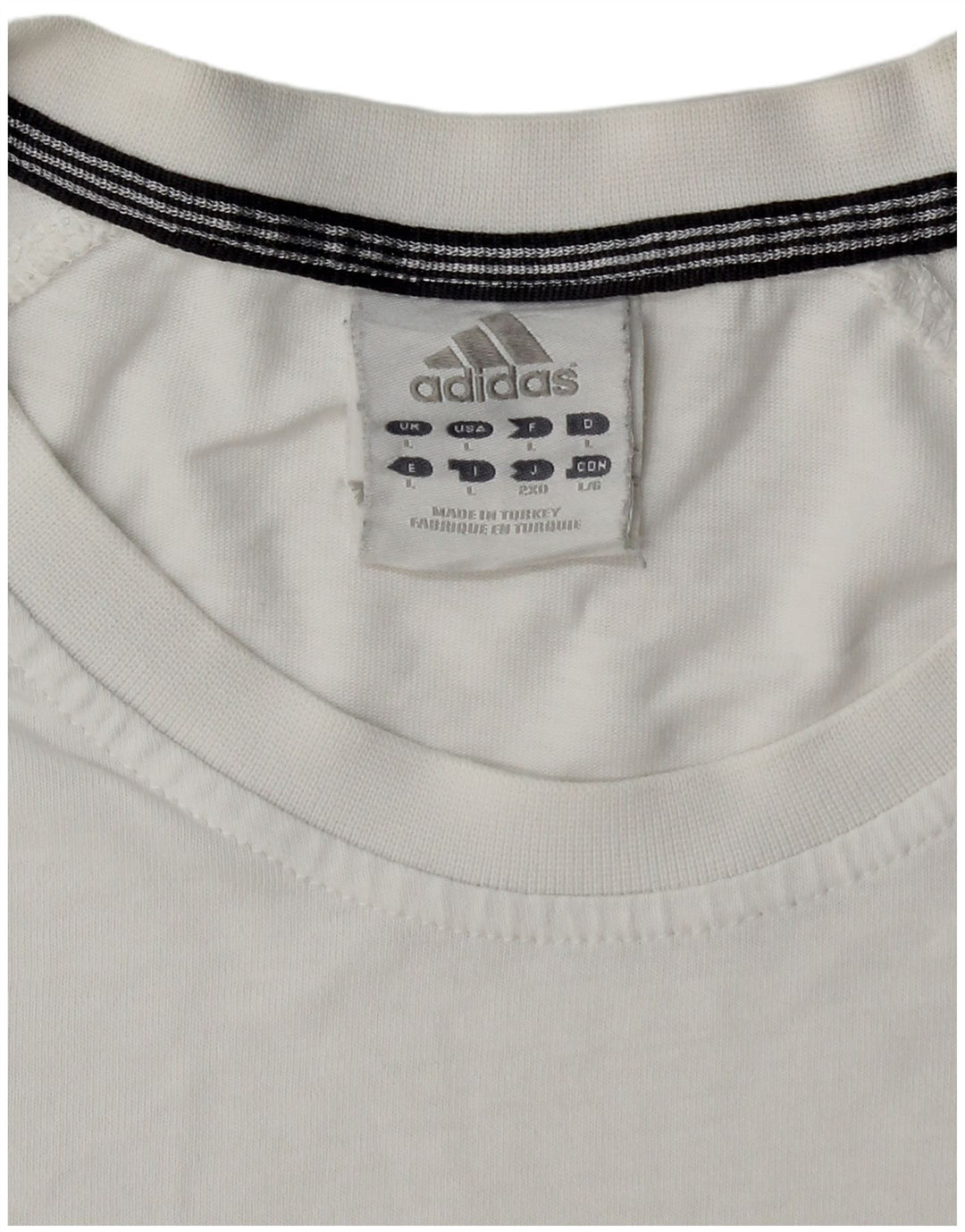 ADIDAS Mens T-Shirt Top Grande Algodão Branco