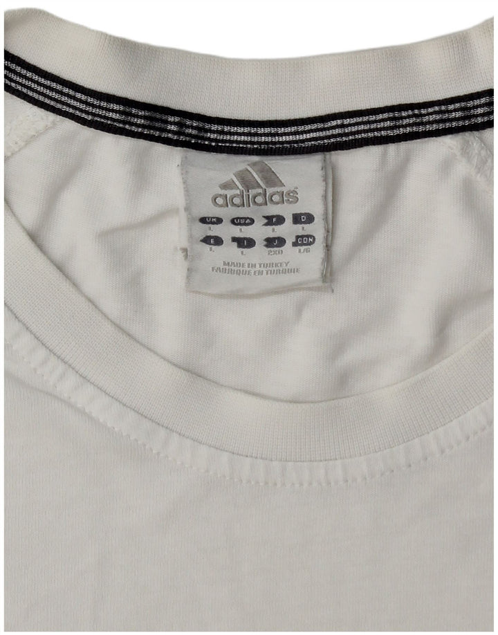 ADIDAS Mens T-Shirt Top Grande Algodão Branco