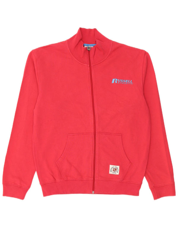 Russell Athletic Mens Treino Top Jacket Pequeno Algodão Vermelho