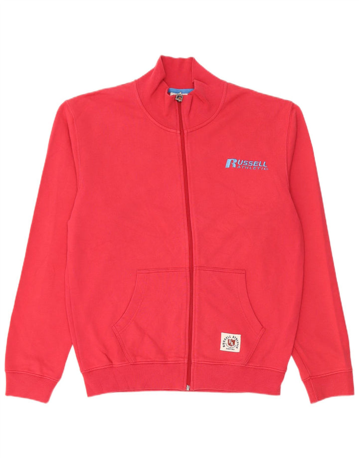 Russell Athletic Mens Treino Top Jacket Pequeno Algodão Vermelho