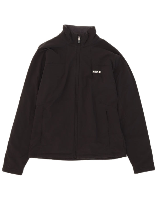 Fila Womens Tracksuit Top Jacket UK 14 Grande Preto Nylon