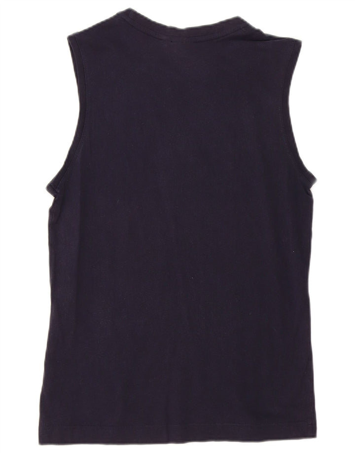 PUMA Mens Graphic Vest Top Pequeno Algodão Azul Marinho