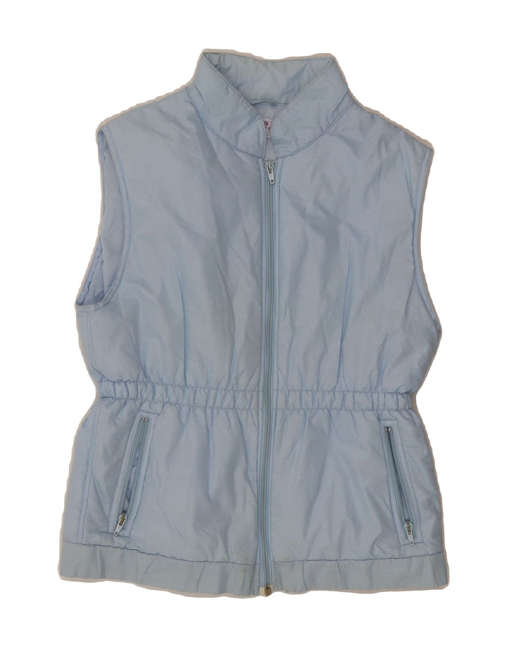VINTAGE Womens Padded Gilet UK 14 Medium Blue Polyester Vintage Vintage and Second-Hand Vintage from Messina Hembry 