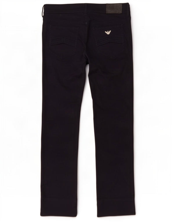 Armani Calça masculina slim casual W30 L30 algodão azul marinho