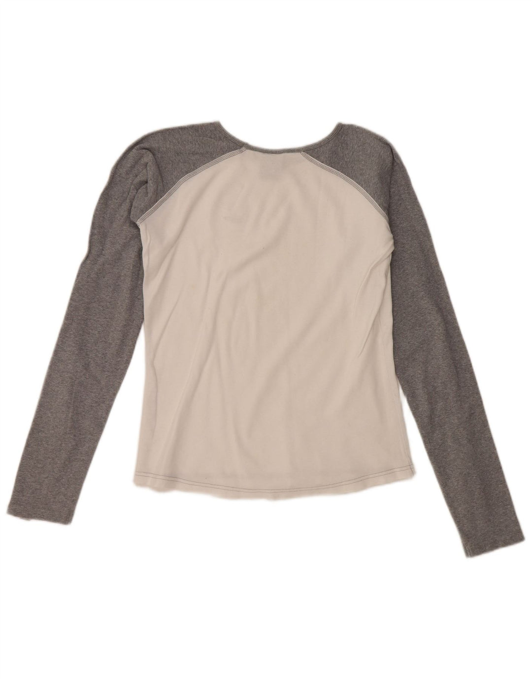 Top feminino Nike de manga comprida UK 10/12 médio branco colorblock