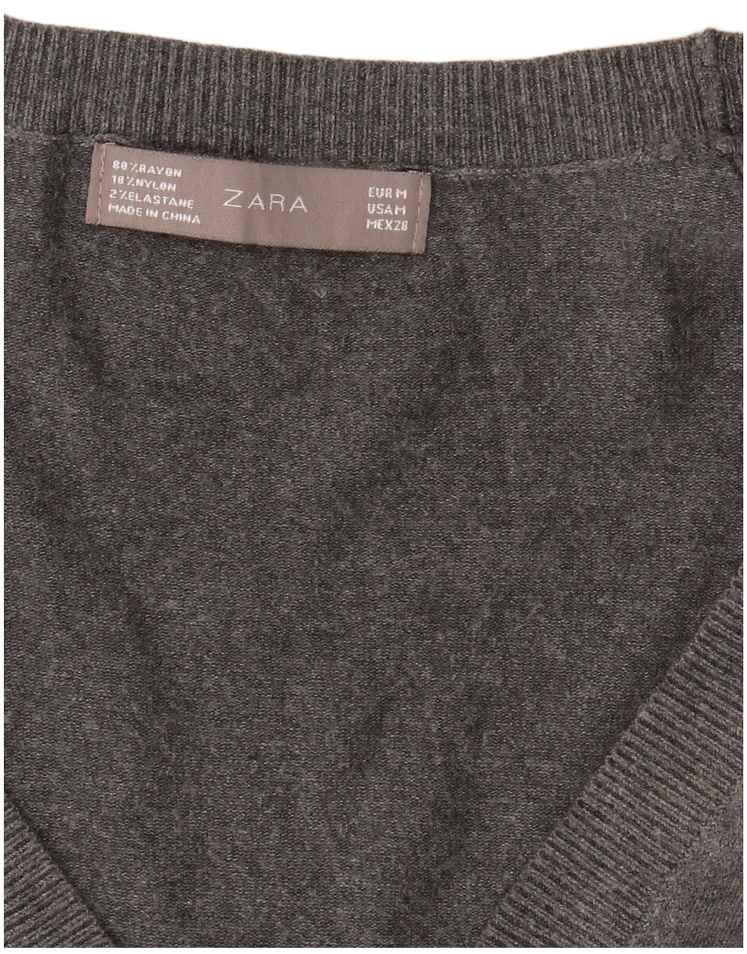 Suéter cardigã feminino Zara Reino Unido 12 rayon cinza médio