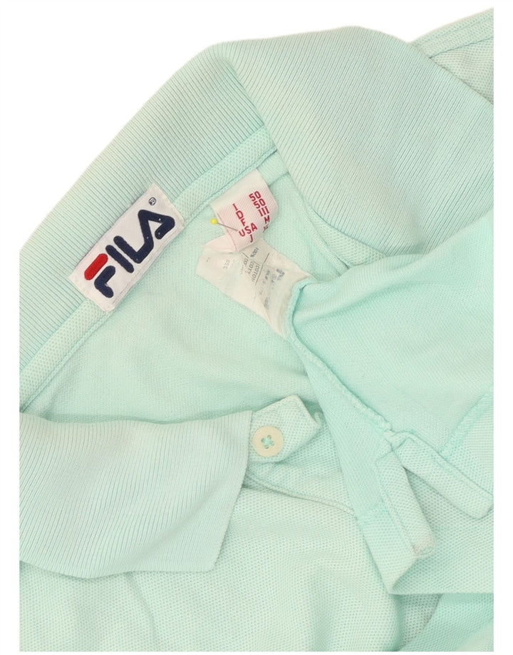 Camisa polo masculina FILA algodão turquesa médio