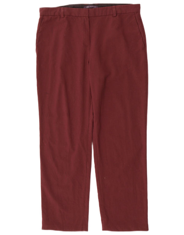 Calça feminina reta casual MARKS & SPENCER Reino Unido 14 grande W34 L27 marrom