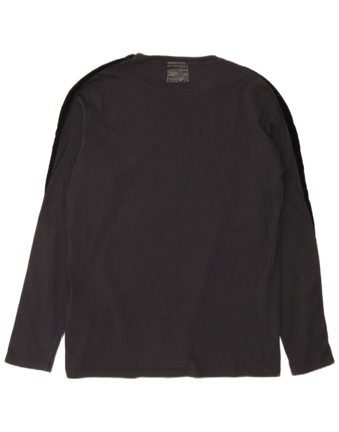Top masculino Replay manga comprida grande algodão colorblock preto