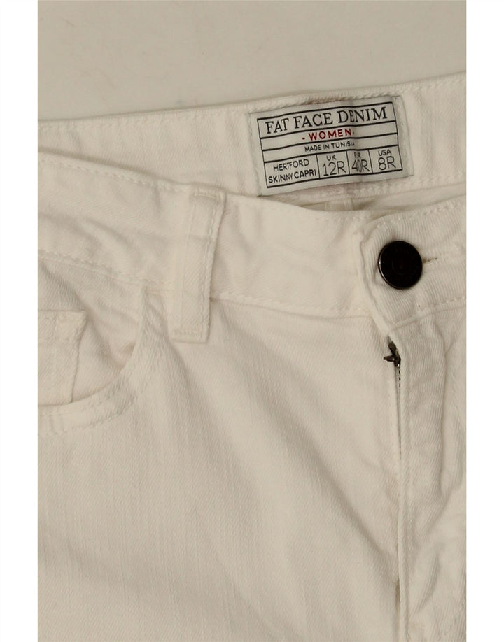 Fat Face Womens Capri Jeans UK 12 Médio W28 L20 Algodão Branco
