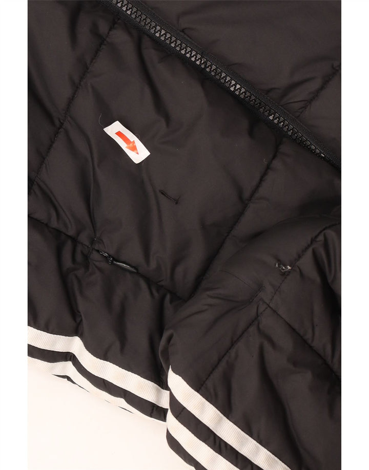 Casaco acolchoado com capuz feminino Adidas UK 10 pequeno poliéster preto