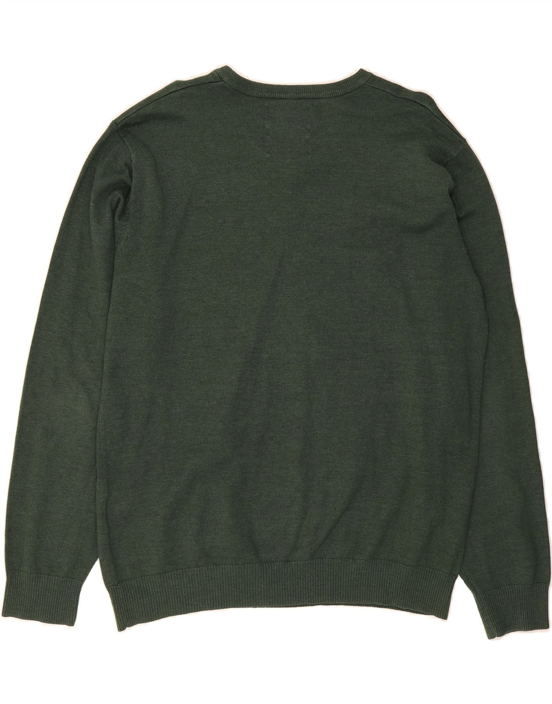 JACK & JONES Mens V-Neck Jumper Sweater XL Green Acrylic Vintage Jack & Jones and Second-Hand Jack & Jones from Messina Hembry 