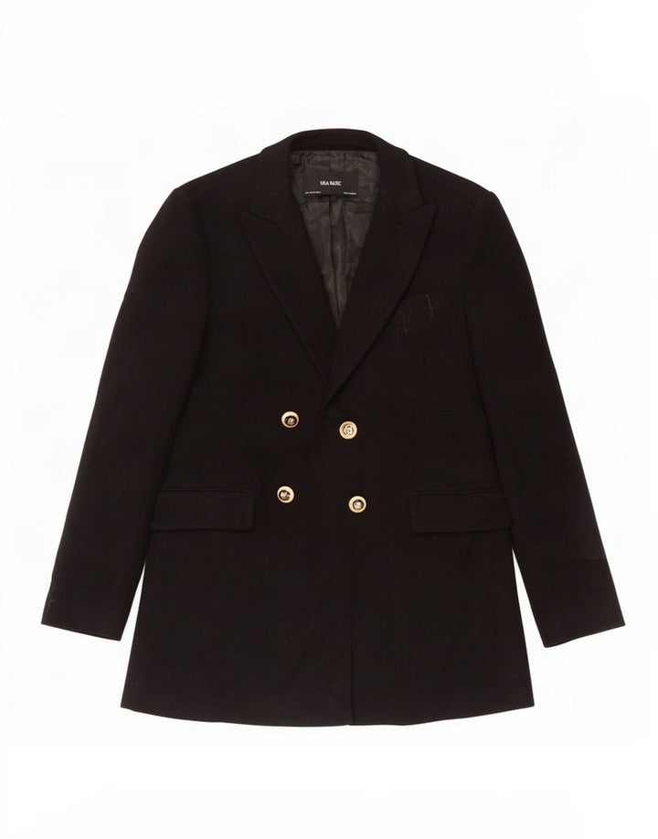 Jaqueta blazer feminina Zara com peito duplo Reino Unido 12 médio preto