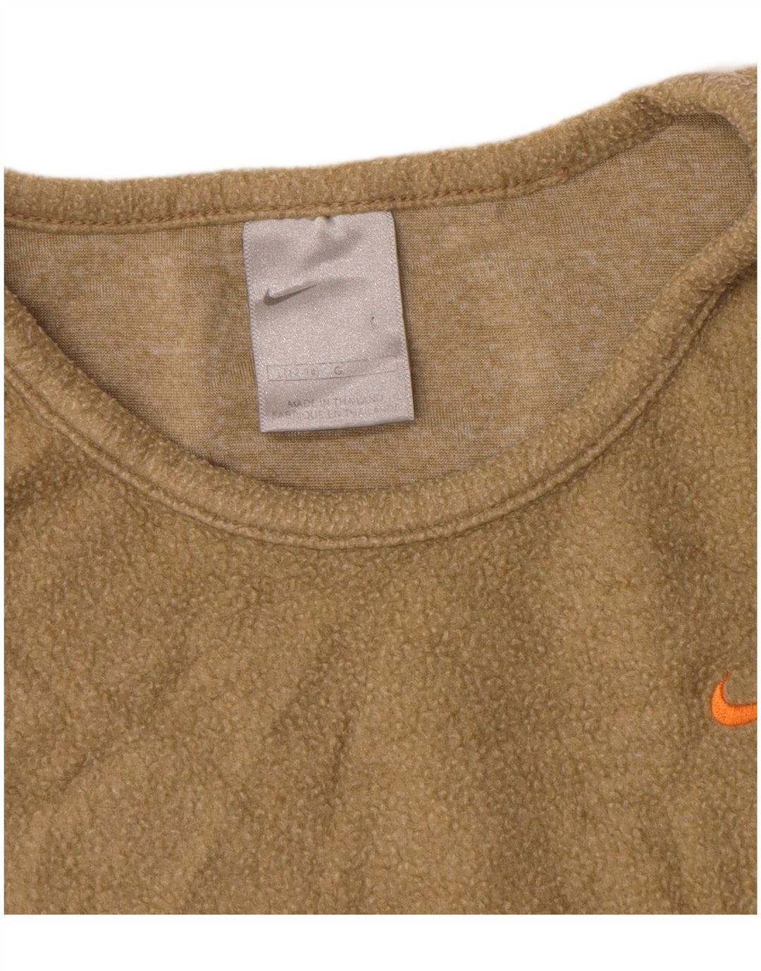 NIKE Womens Fleece Jumper US 12/14 Grande Cáqui Poliéster