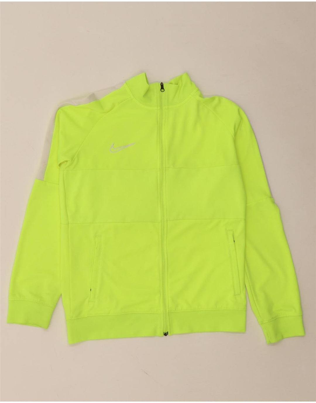 NIKE Meninos Dri Fit Tracksuit Top Jacket 13-14 Anos XL Verde Colourblock