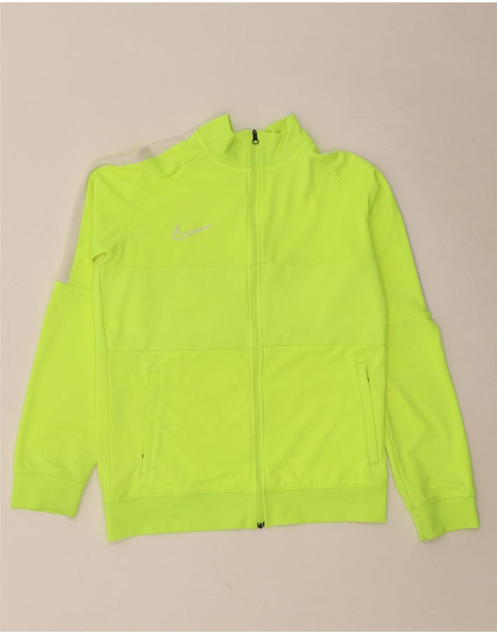 NIKE Meninos Dri Fit Tracksuit Top Jacket 13-14 Anos XL Verde Colourblock