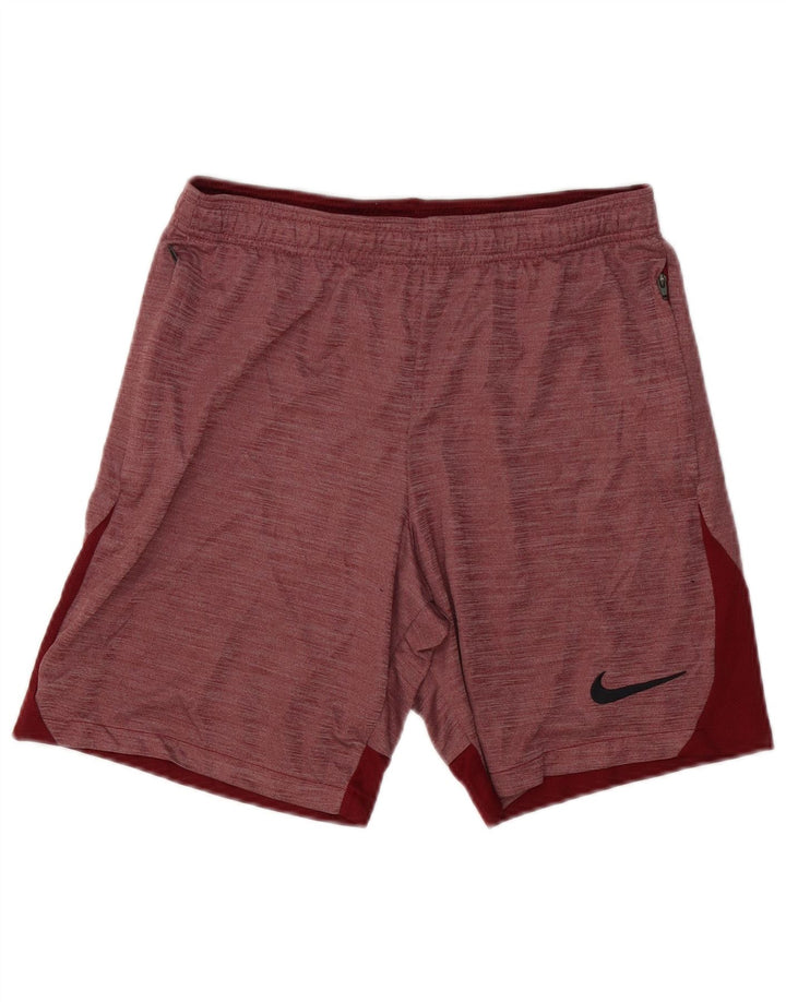 Shorts esportivos masculinos NIKE Dri Fit Slim Fit médio Borgonha Colourblock