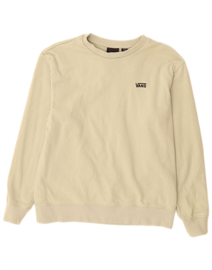 VANS moletom feminino jumper UK 10 pequeno algodão bege