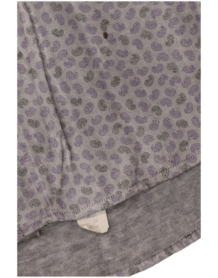 Camisa masculina vintage acetato paisley cinza médio