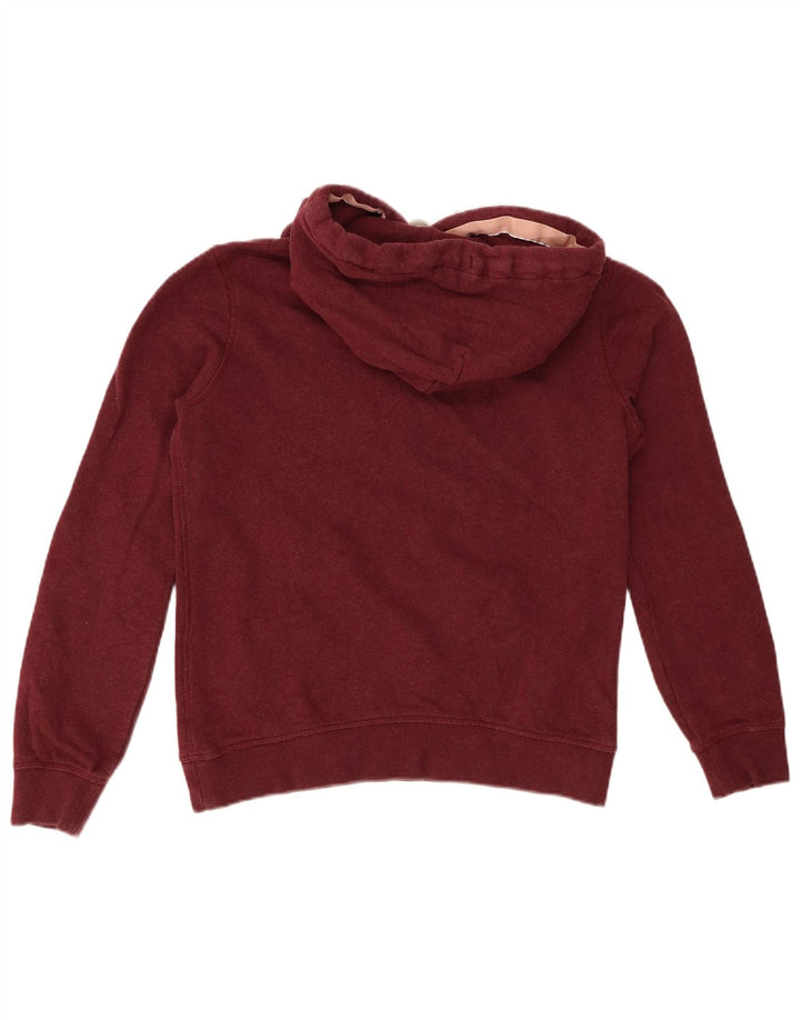 Jack Wills moletom feminino com capuz gráfico Reino Unido 8 pequeno algodão borgonha