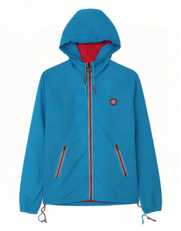 Jaqueta de chuva com capuz feminina Superdry UK 10 pequena azul nylon
