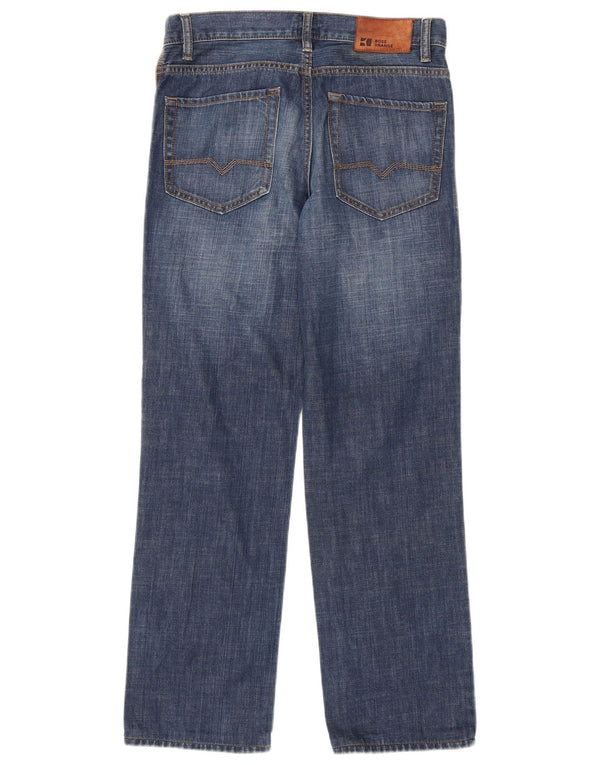 Hugo Boss Mens Straight Jeans W31 L34 Azul Algodão