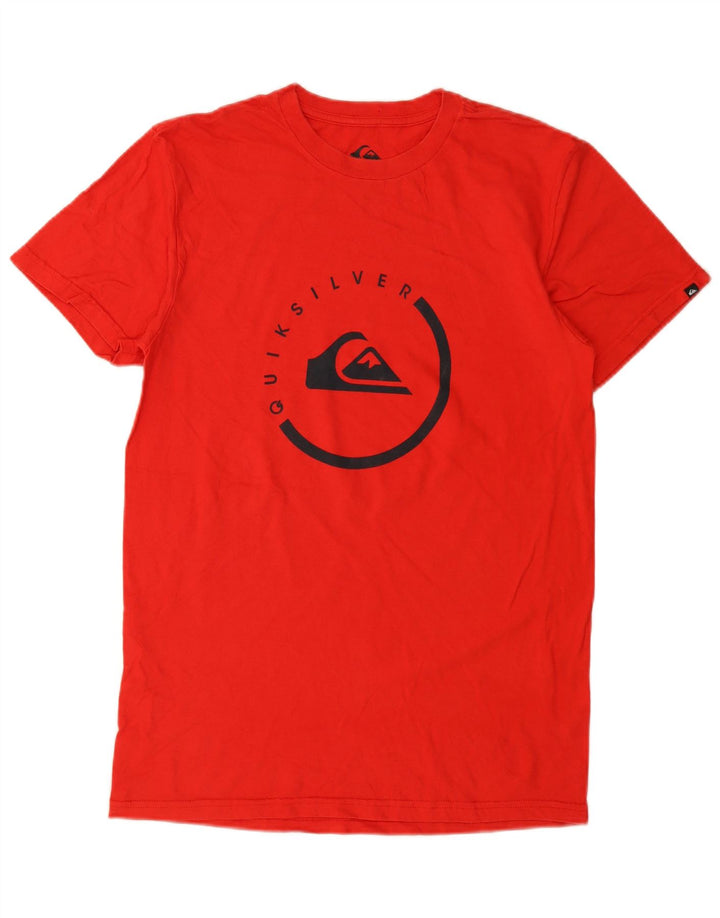 Camiseta masculina Quiksilver Regular Fit com estampa gráfica de algodão vermelho médio