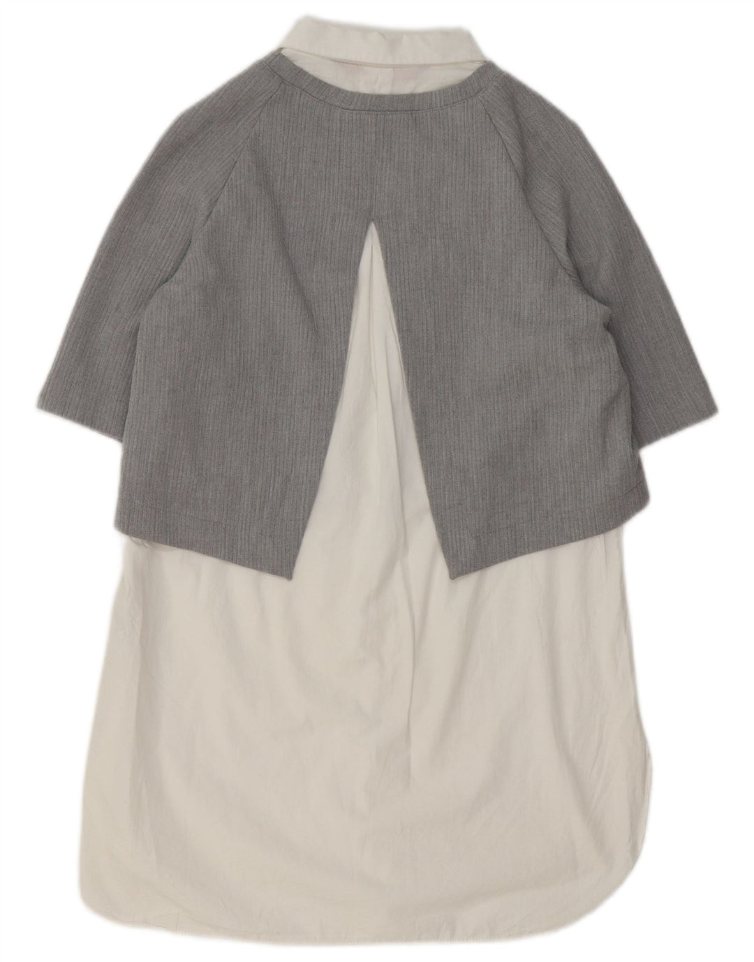 Vestido feminino Zara Shift UK 14 algodão colorblock cinza médio