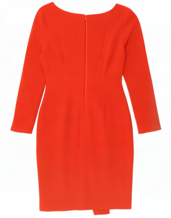 Vestido feminino Coast com bainha de manga comprida Reino Unido 12 Triacetato vermelho médio
