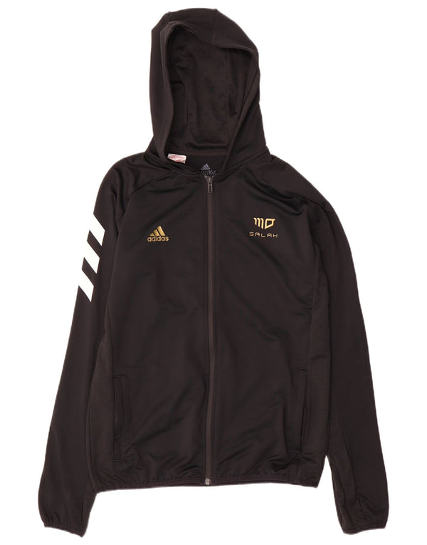 Adidas Boys Salah Hooded Tracksuit Top Jaqueta 13-14 Anos Preto Colorblock