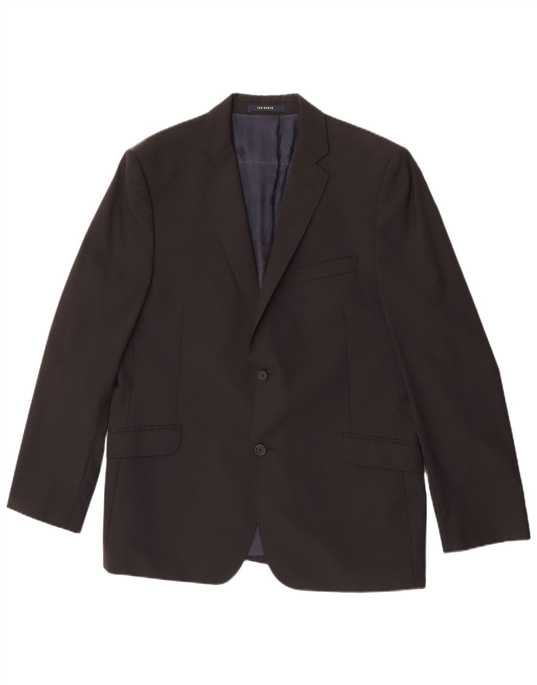 Jaqueta blazer masculina de 2 botões Ted Baker Reino Unido 44 2XL lã preta