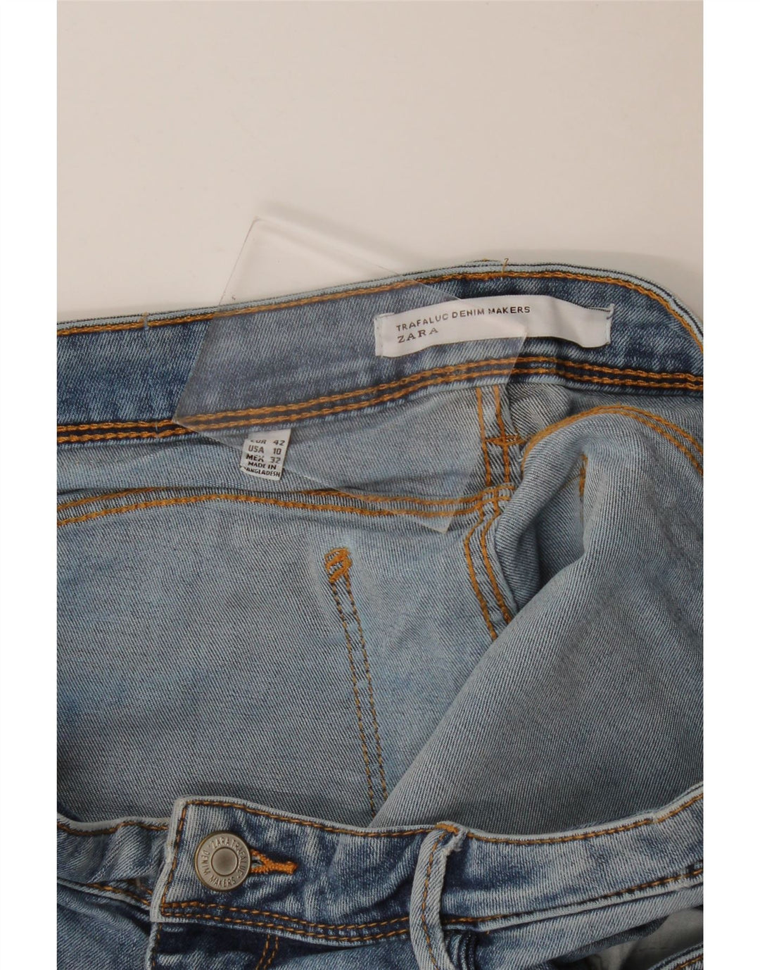 Calça jeans feminina Zara EU 42 grande W32 azul