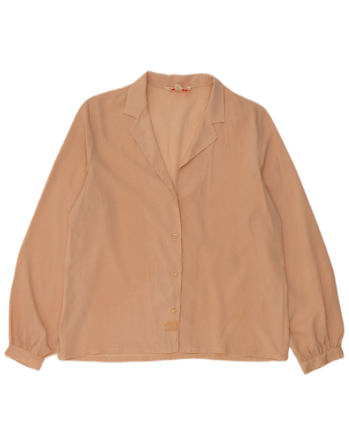Blusa feminina vintage UK 14 bege médio manchado