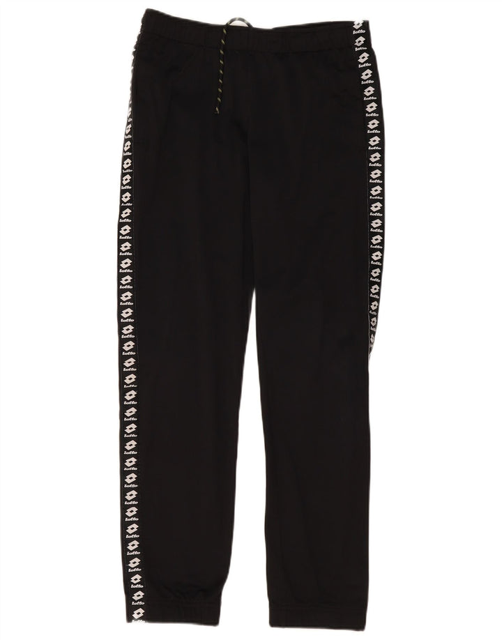 Calça de treino feminina Lotto com estampa gráfica UK 14 grande poliéster preto