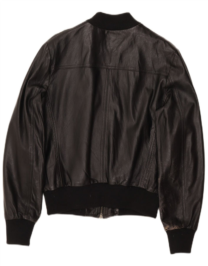 Jaqueta de couro bomber feminina CINTI IT 46 grande couro preto