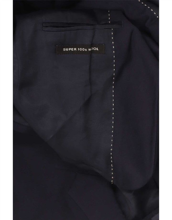 Jaqueta blazer masculina Dkny Slim Fit 2 botões Reino Unido 38 lã azul marinho médio