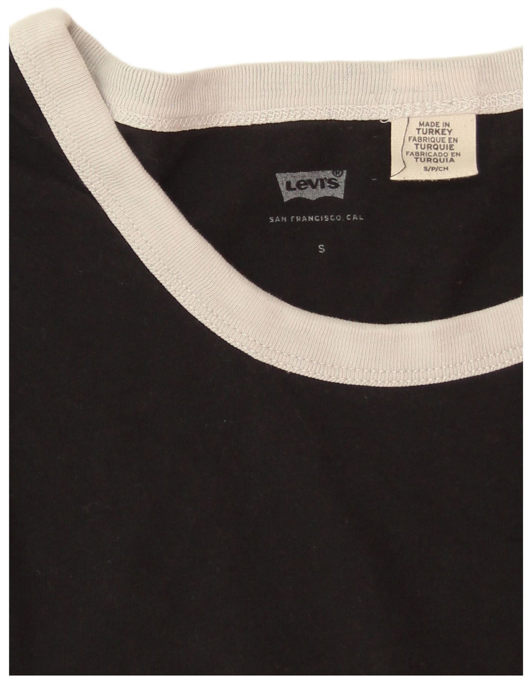 Camiseta feminina Levi's Top UK 10 pequena algodão preto