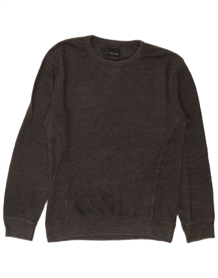Zara Moletom Masculino Jumper Médio Cinza Algodão