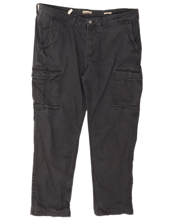 Calça cargo slim masculina Napapijri W40 L28 algodão cinza