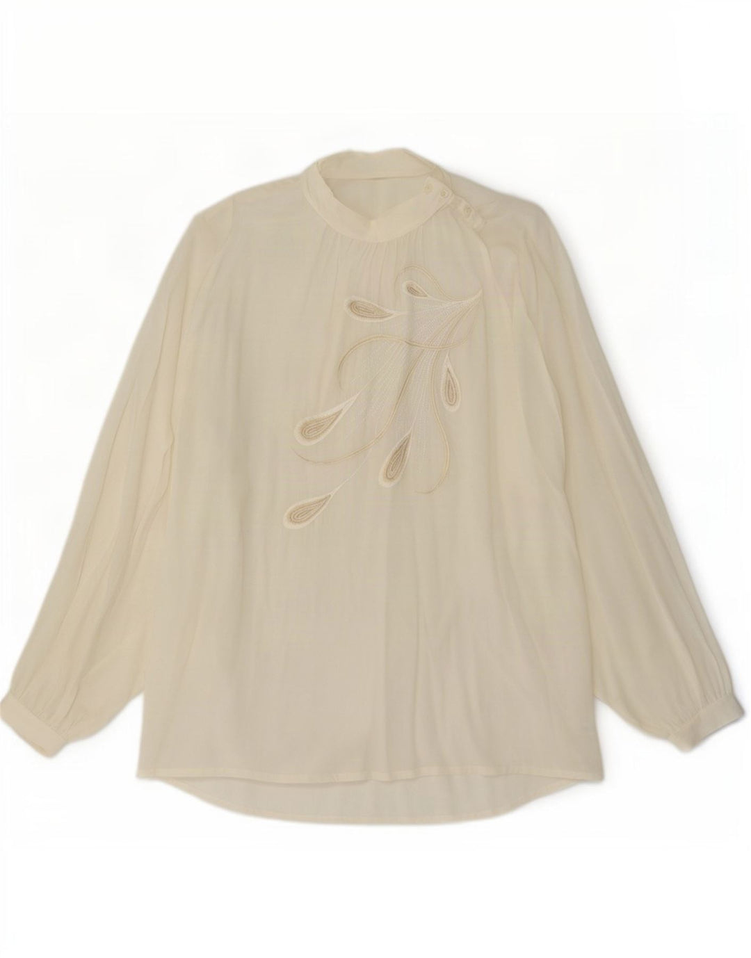 Pulôver feminino vintage blusa UK 18 XL branco floral