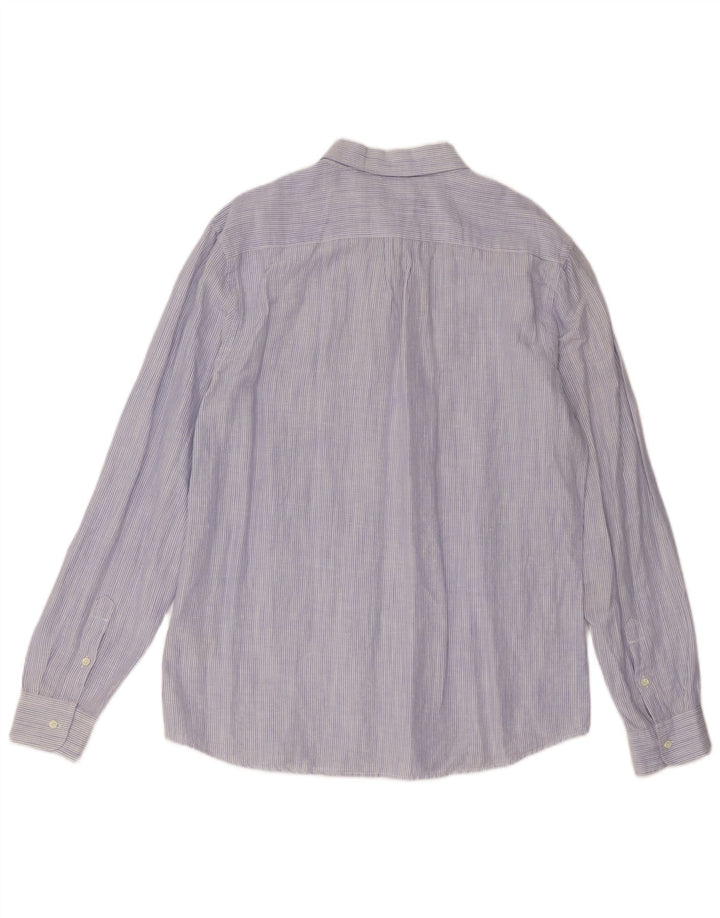 Camisa masculina Wrangler de algodão listrado azul grande