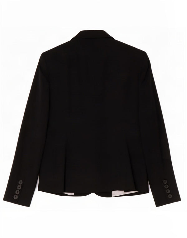 Jaqueta blazer feminina de 2 botões Benetton IT 46 grande lã azul marinho