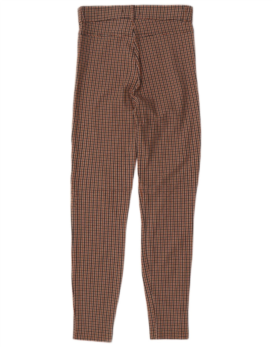 Zara Calça feminina casual slim médio W28 L28 marrom houndstooth