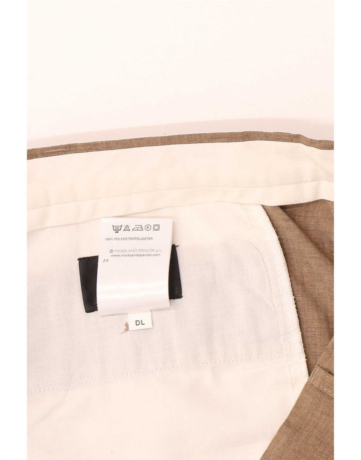 Calça masculina de terno reto MARKS & SPENCER W38 L31 poliéster bege