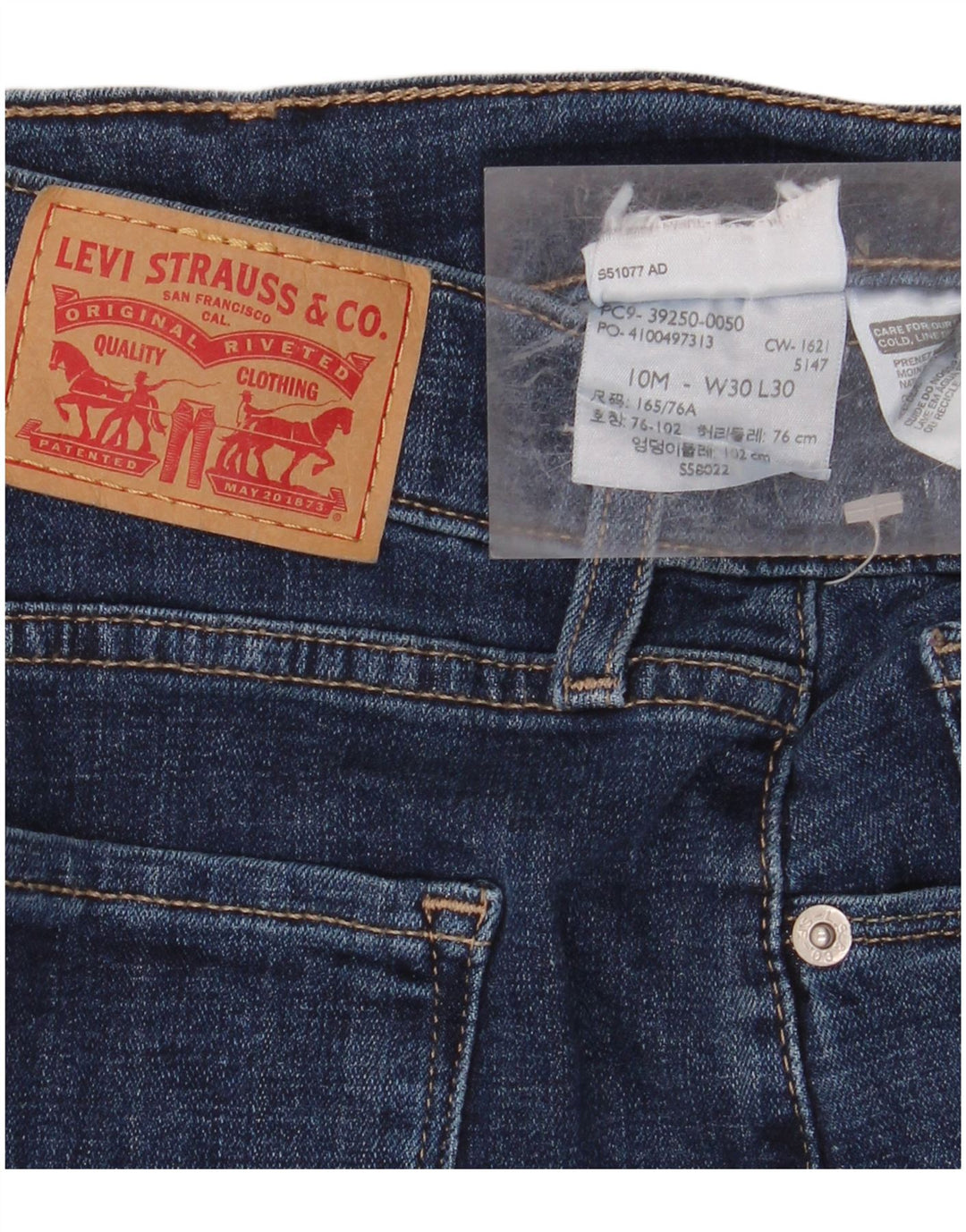 Calça jeans reta feminina LEVI'S Classic Fit W30 L27 azul marinho
