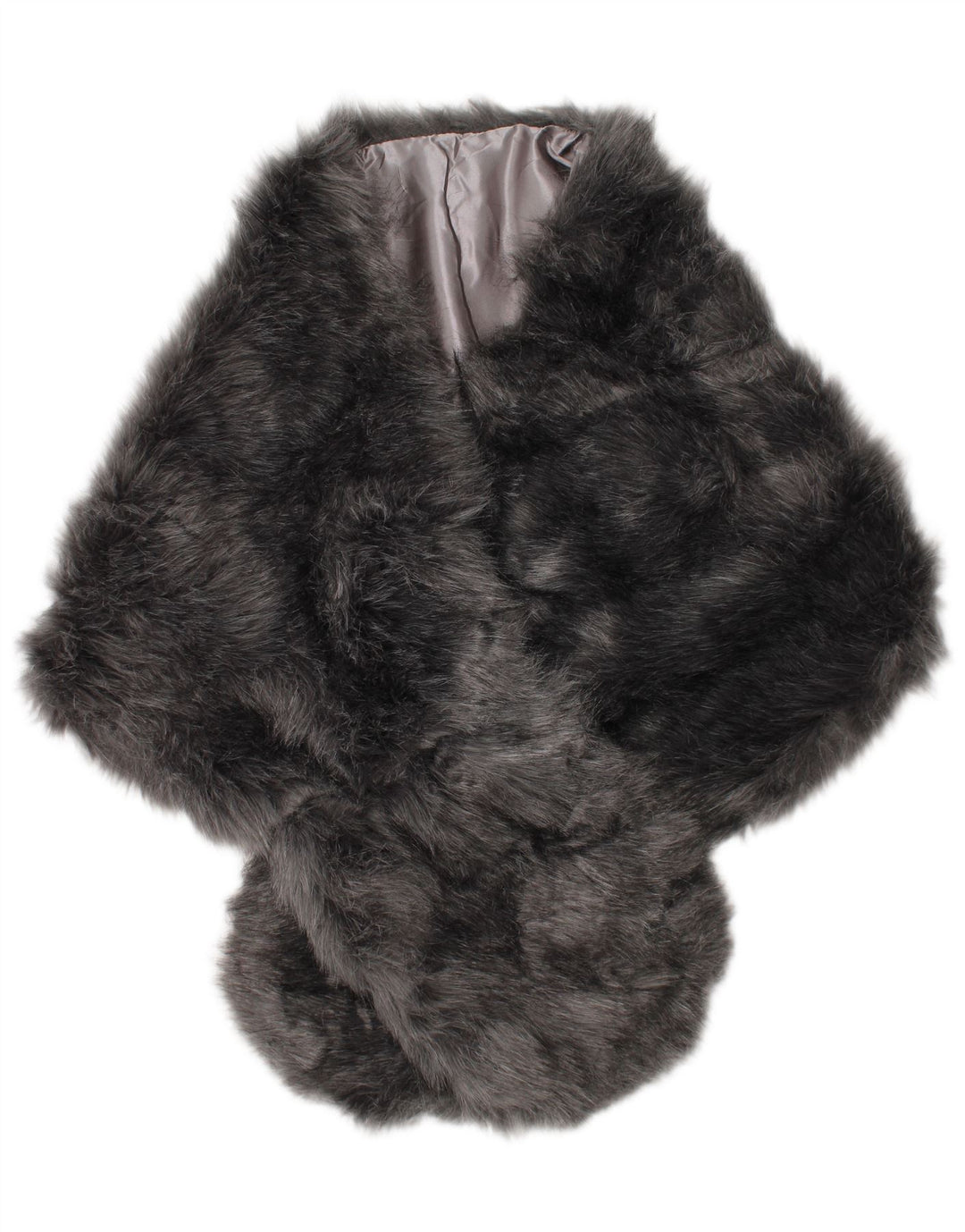 Cachecol feminino vintage de pele sintética tamanho único cinza clássico