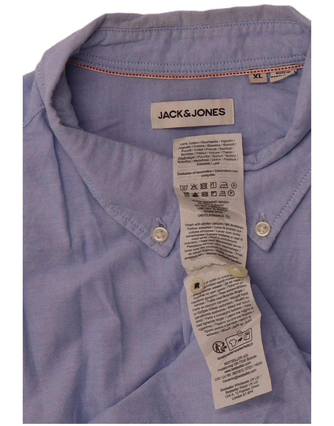 Camisa masculina JACK & JONES XL algodão azul