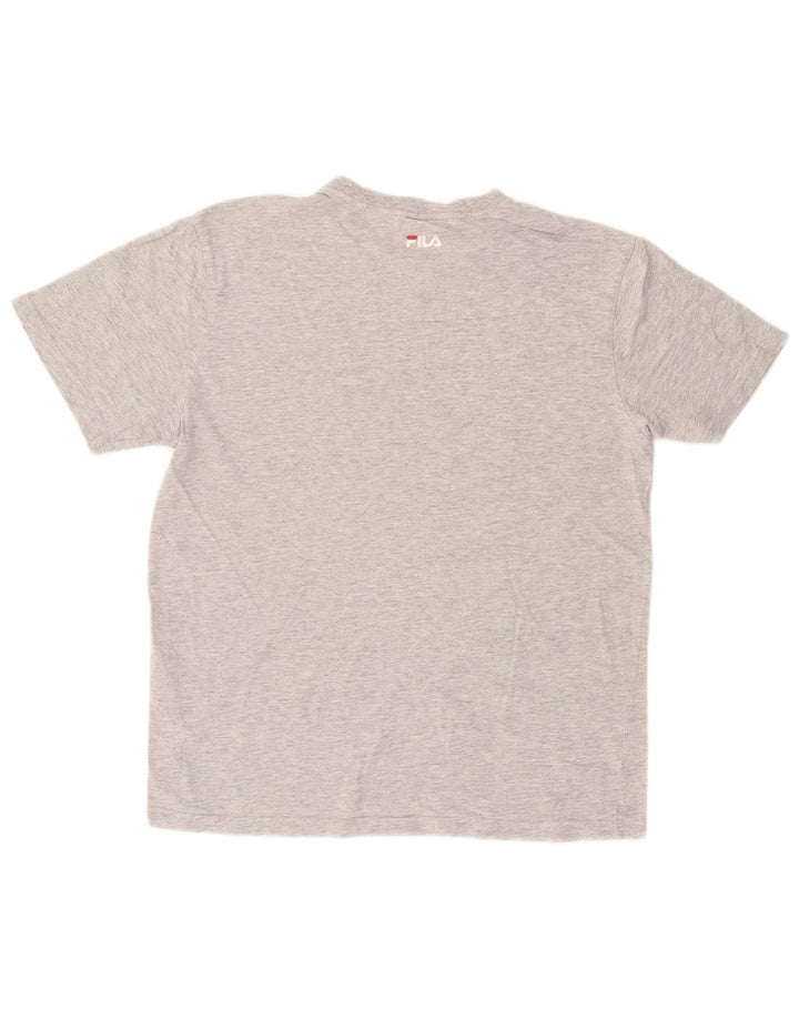 Camiseta masculina Fila Graphic Top cinza médio algodão