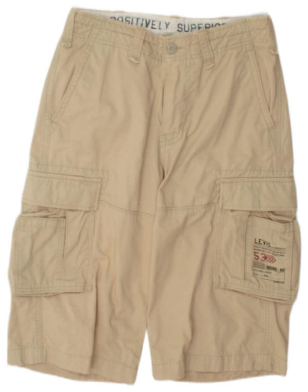Shorts cargo masculino Levi's W29 pequeno algodão bege